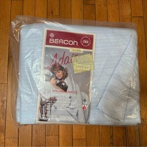 Vintage 1970s Mid Century NOS Beacon Adair Acrylic Thermal Blanket 72x90”